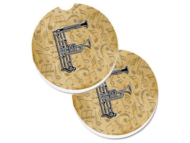Carolines Treasures CJ2004-FCARC Letter F Musical Instrument Alphabet Set of 2 Cup Holder Car Coaster
