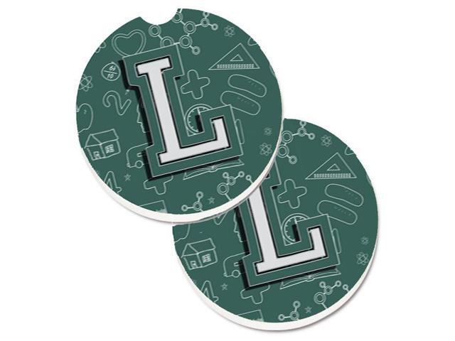Carolines Treasures CJ2010-LCARC Letter L Back to School Initial Set of 2 Cup Holder Car Coaster