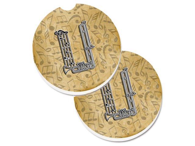 Carolines Treasures CJ2004-UCARC Letter U Musical Instrument Alphabet Set of 2 Cup Holder Car Coaster