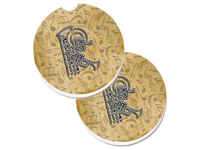 Carolines Treasures CJ2004-RCARC Letter R Musical Instrument Alphabet Set of 2 Cup Holder Car Coaster