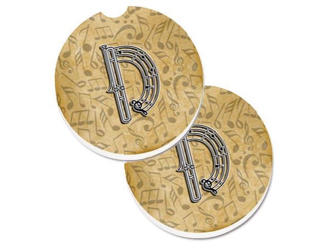Carolines Treasures CJ2004-DCARC Letter D Musical Instrument Alphabet Set of 2 Cup Holder Car Coaster