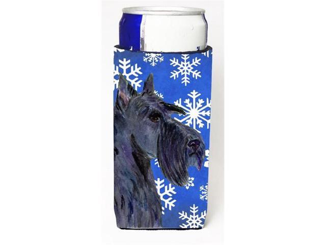 Carolines Treasures SS4667MUK Scottish Terrier Winter Snowflakes Holiday Michelob Ultra bottle sleeves For Slim Cans - 12 oz