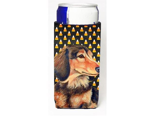 Carolines Treasures LH9041MUK Dachshund Candy Corn Halloween Portrait Michelob Ultra bottle sleeves For Slim Cans - 12 oz