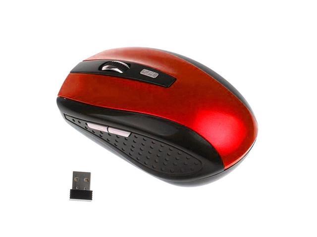 24GHZ Portable Wireless Mouse Cordless Optical Scroll Mouse for PC Laptop red