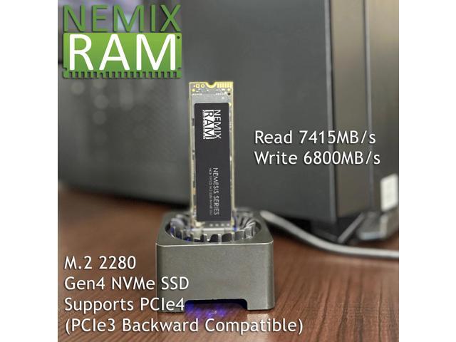 NEMIX RAM Nemesis Series 4TB M.2 2280 Gen4 PCIe NVMe SSD Write Speeds up to 7415mbps Compatible with ASUS High Density 2U4N Rack Server Model RS720QA- NEMIX RAM Nemesisシリーズ 4TB M.2 2280 Gen4 PCIe NVMe SSD 書き込み
