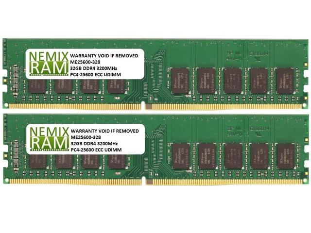 Bar Officer plads NeweggBusiness - NEMIX RAM 64GB 2x32GB DDR4-3200 PC4-25600 2Rx8 ECC  Unbuffered Memory