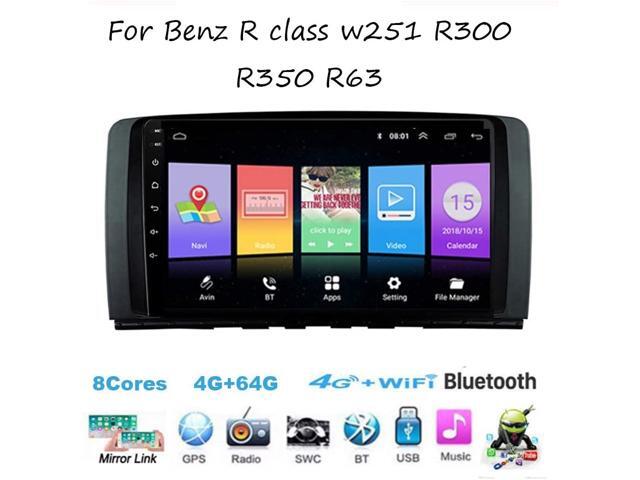 Android Car Stereo Radio Sat Nav Double Din for Benz R Class W251 R300 R350 R63 GPS Navigation 9 Inch Touchscreen Head Unit Multimedia Player Video