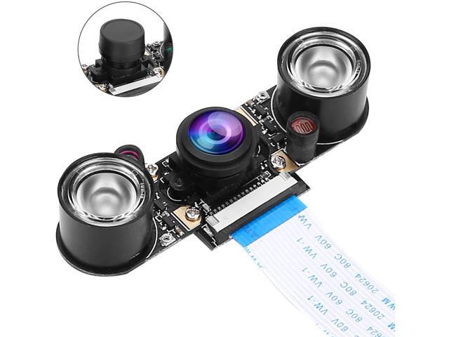 Raspberry Pi 4 3 B Camera 5MP Webcam 1080p Sensor OV5647 with 222 Fov Fisheyes Wide Angle IR LED for Raspberry Pi Model A/B/B+ RPi 2B Pi 3 B+ and