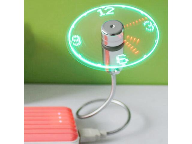 Anysecu LED USB Fan Clock with Real Time LED Light - Cool Gadget