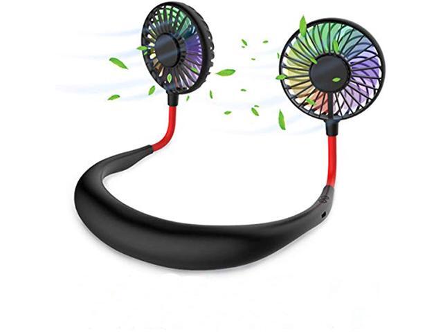 Hand Free Personal Fan - Portable USB Fan Rechargeable Mini Neckband Lazy Fan Sports Fan 3 Speeds 360 Degree Adjustment for Home Office Outdoor
