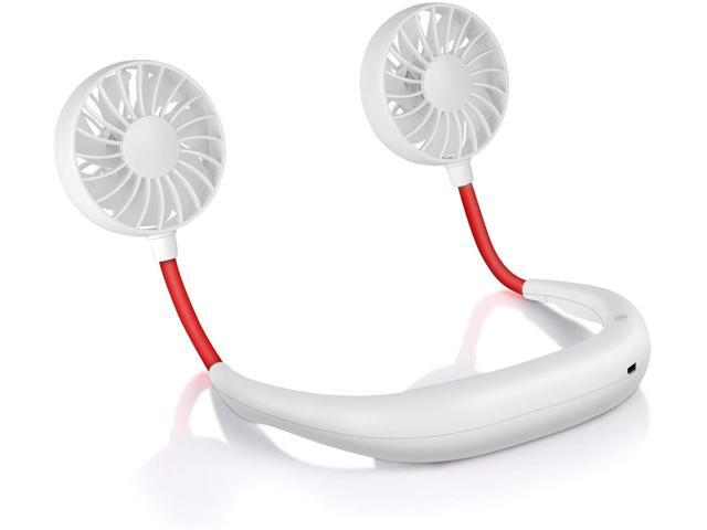 Hand Free Personal Fan Portable Fan Personal Wearable Necklance Mini Fan USB Rechargeable Dual Wind Head360 Degree Free Rotation Perfect for