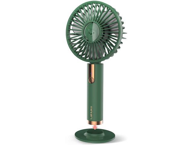 LaHuko Mini Handheld Fan USB Fan Desk Small Personal Portable Fan with Integrated Rechargeable Battery and Base Electric Fan for Travel Office