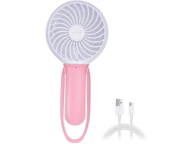 MATEPROX Silicone Handheld Fan Battery Operated Fan Mini Fan Outdoor Fan with LED light USB Charging Personal Portable Fan for Home Office Outdoor