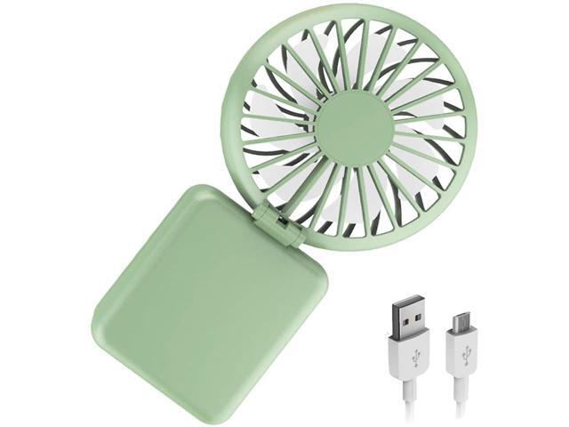 Mini USB Slim Fan 3 Speed Personal Small Desktop Table Quiet USB Fan for Home Office Car Outdoor Travel (Green)