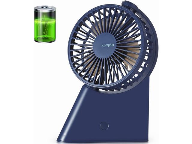 Komphot Battery Operated Fan USB Personal Desktop Fan with 3 Speeds 135°Rotation and Strong Wind Rechargeable Quiet Small Tabletop Fan Portable fan