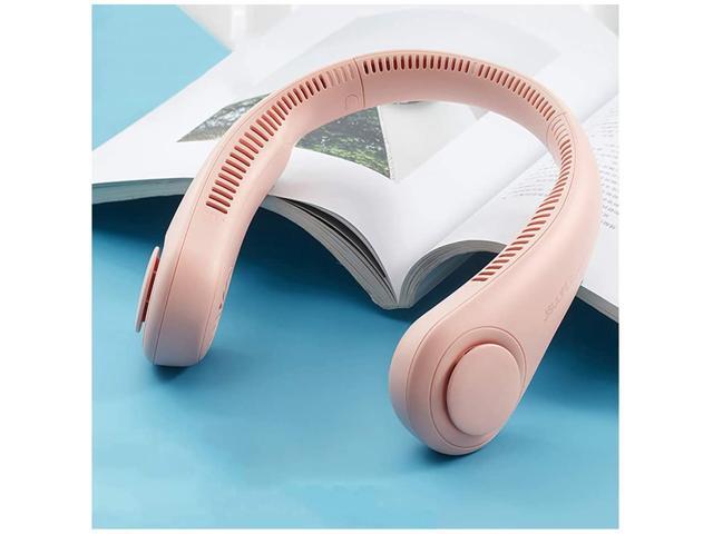 QMMD Portable Personal Fan Handsfree Mini USB Fan Rechargeable Wearable Neckband Fan 360° Full Surround Wind 3 Speeds Bladeless Fan for