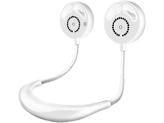 Portable Bladeless Fan USB Rechargeable Neck Strap Lazy Neck Hanging Style Double Cooling Fan Outdoor Motion Run Increase Rise 2 Knots Universal