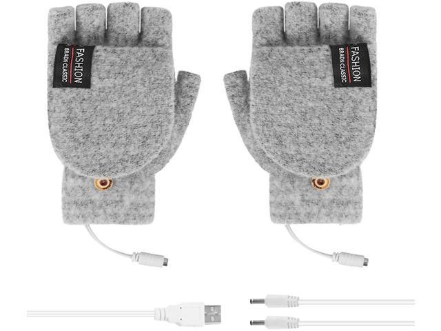 Unisex Women Men USB Heated Gloves Electric Heating Gloves Mitten Winter Warmer Rechargeable Laptop Gloves for Computer Typing Arthritis Hand
