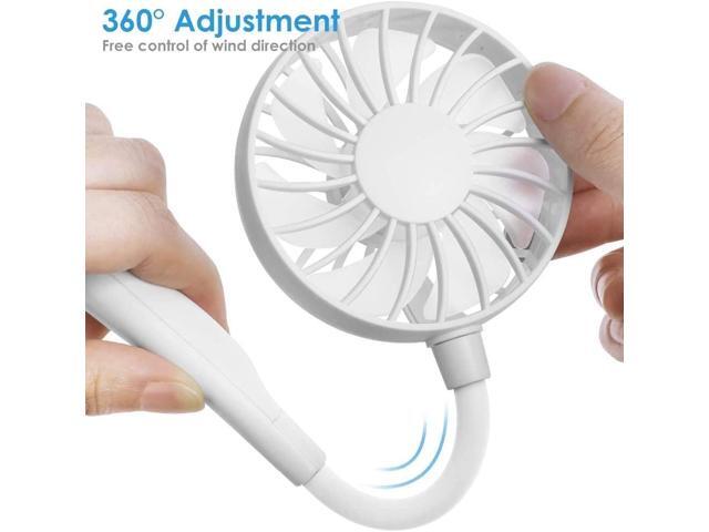 Nanum Small Cooling Fan Portable USB Lazy Cute Fan Wearable Silent Radiator360-Degree Free Rotation Suitable for Kitchen Reading
