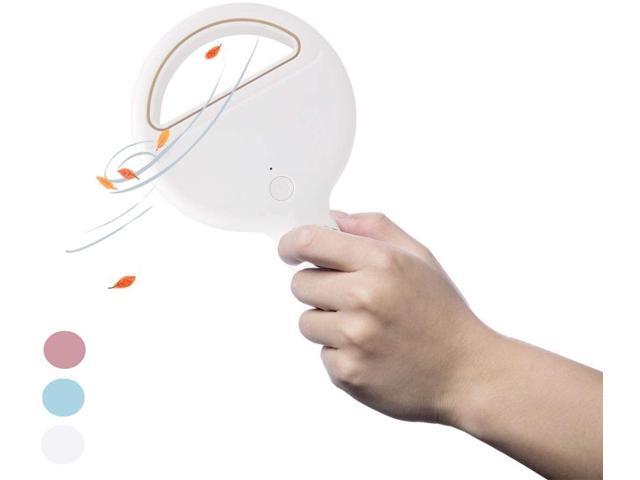 HOLIDAYFUN Portable Fan Bladeless Handheld Fan 100% Safe USB Fan Mini Personal Fan Rechargeable Table Fan Desk Fan Perfect for Kids & Adults (White)
