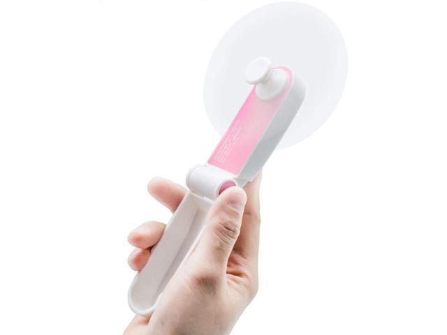 VJJB Handheld Fan Hand Held Portable Mini Fan Small Desk Fan Rechargeable USB Fan Folding Lightweight Quiet Cooling Fan for Home Work Outdoor