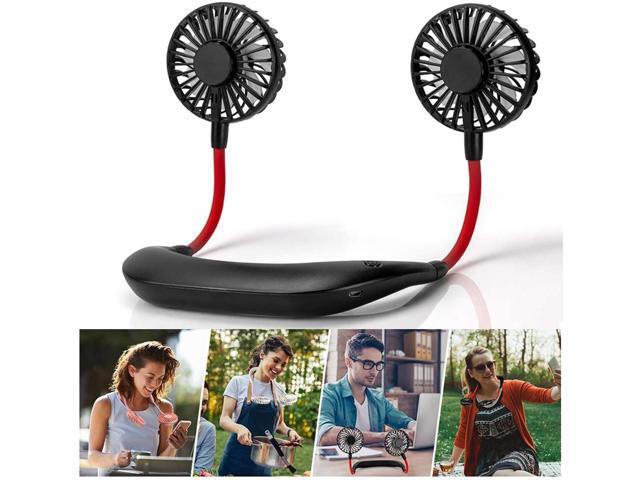 Kamspark Portable Fan - USB Rechargeable Neck Fan Hands Free Wearable Cooling Fan Adjustable 3 Speeds for Personal Cooling Camping Outdoor