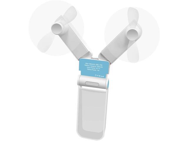 Fan Dual Head Mini Fan Powerful Portable Hand Fan Speed Adjustable Micro USB Rechargeable Fan for Men Women Kids Girls Office Home Outdoor Travel
