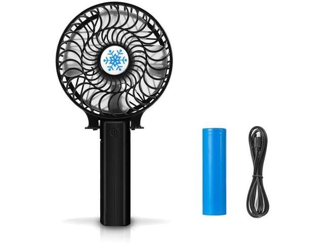 UBEGOOD Mini Handheld Fan Battery Operated Fan with USB Rechargeable Battery Portable Desk Stroller Table Fan 3 Speeds Adjustable Folding