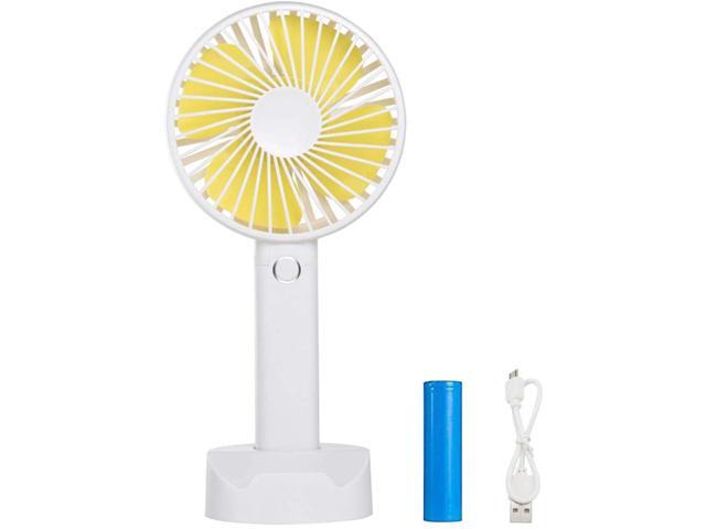 Battery Handheld Fan Portable Battery Operated Fan: Rechargeable & Adjustable 3 Speeds Mini Personal Electric USB Fan with Desk Stand for