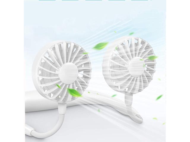 Hands Free Portable Neck Fan Rechargeable Mini USB Personal Fan Sports Fan with 3 Speeds 360 Degree Adjustable head and LED Colored Light Suitable