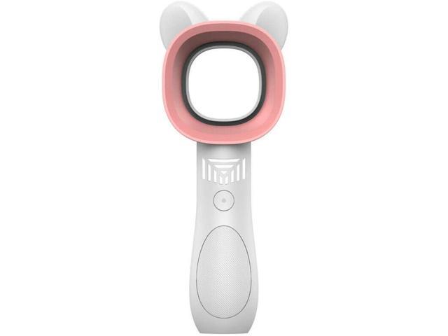Rechargeable 360 Degrees Portable Bladeless Hand Held Cooler Mini USB Cable No Leaf Cute Cat Ear Handy Fan (Pink)