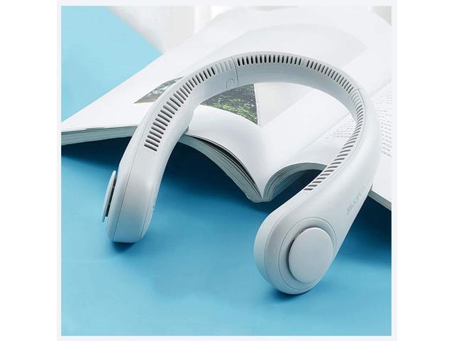 QMMD Portable Personal Fan Handsfree Mini USB Fan Rechargeable Wearable Neckband Fan 360° Full Surround Wind 3 Speeds Bladeless Fan for