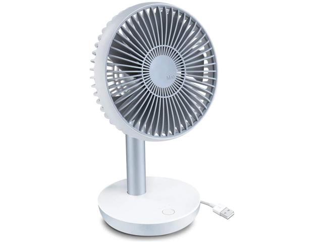 Ayslen M10 USB Desk Fan Portable Personal Table Fan with Adjustable Angle and 4 Speeds Ultra-Quiet Air Circulation Built-in Rechargable 4000mAh