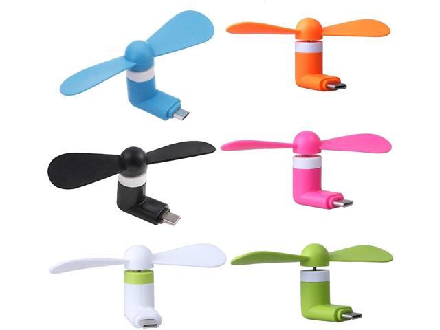 Akiimy 6 Packs USB Type C Mini Fan for Cell Phones Portable Mini USB Fan Handheld Personal Fan Compatible with Samsung Galaxy Note 9/Galaxy S10