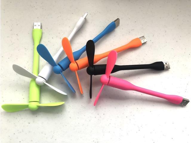 USB Power Cooling Fan Travel Notebook Laptop Keyboard Computer PC Desk Flexible Mini ((1 Piece) NEON Orange)