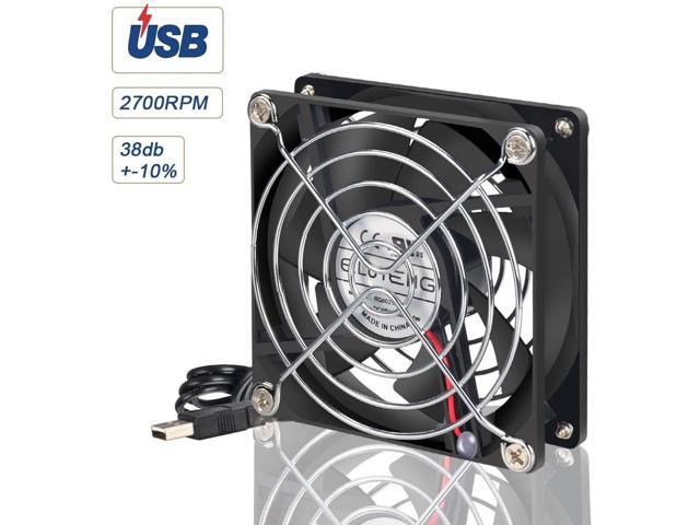 ELUTENG USB Fan 80mm USB Computer Fan 5V Quite USB Ventilation Fan for Receiver DVR Playstation Xbox Computer Cabinet Cooling 80 x 80 x 25mm
