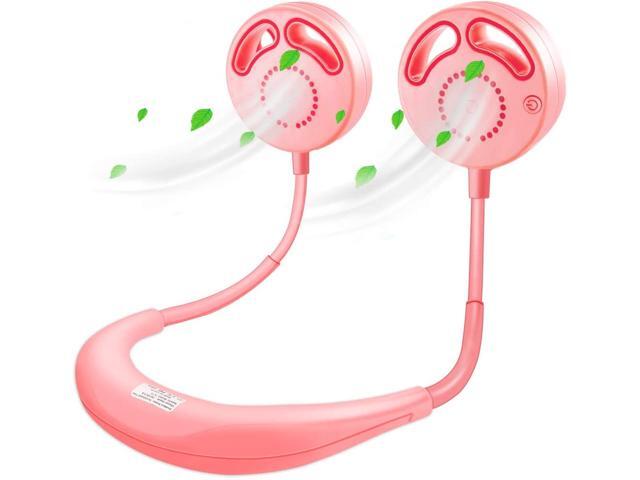 Neckband Fan Capaboo Portable Personal Fan USB Rechargeable Small Fan 3 Speed Levels 360°Rotation Low Noise Mini Fan for Home Office Outdoor
