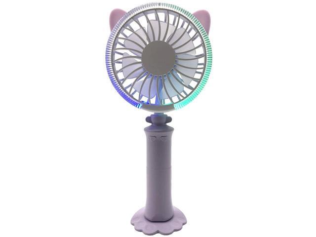 Portable Handheld Fan Ovelur Mini Personal Adjustable Desktop Table Cooling USB Fan with LED Night Light 2 Speed for Home Office Bedside Reading