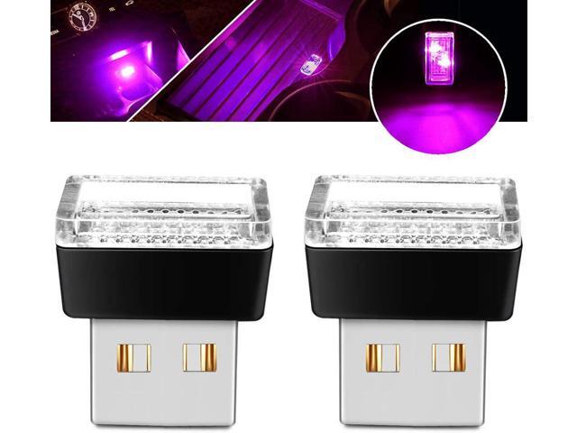 BukNikis USB Simple Atmosphere Lights USB Car Interior Accessories Lighting - Universal (Pink Magenta 2 pcs)