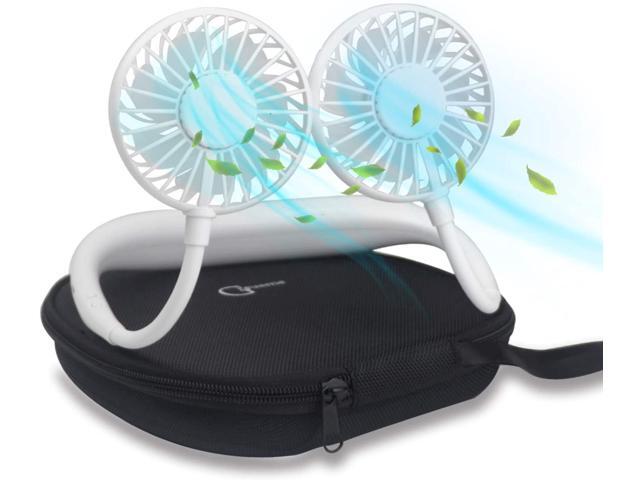Portable Hanging Neck Sports Fan USB Rechargeable Hands-Free Wearable Neck Fan Upgraded Personal Cooling Device with 7 Colors of Changing Led