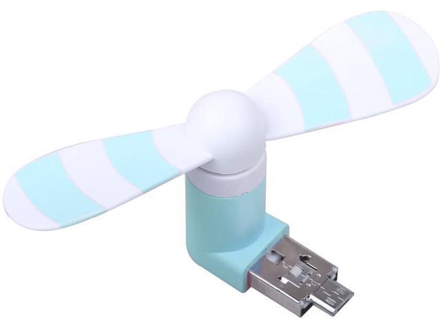 Seekermaker 2 in 1 USB Micro OTG Phone Fan Multifunction Portable Air Fan for Android Phone Samsung HTC LG Computer Power Bank (Blue)