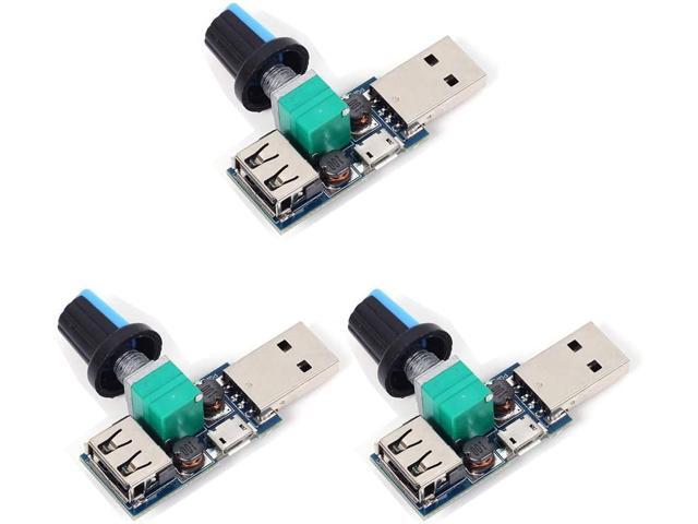 Onyehn 3-PACK DC 4-12V 5W USB Fan Stepless Governor USB Fan Speed Controller Multi-Gear Auxiliary Cooling Tool Adjustable Driver Switch