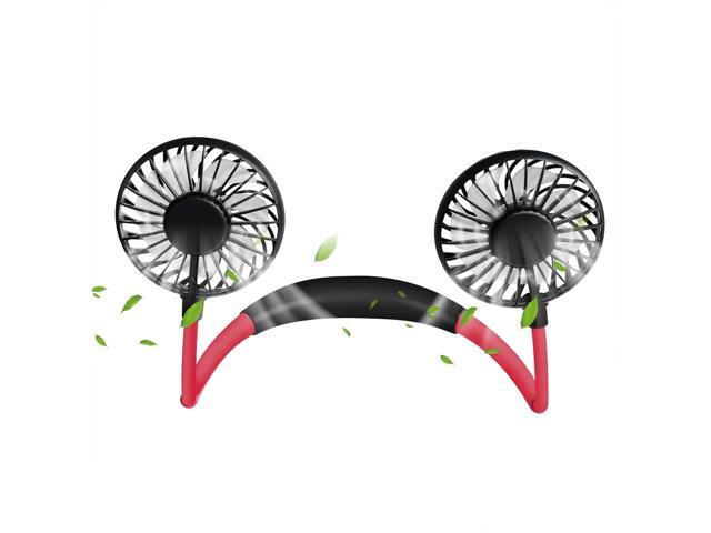 Neck Hanging Fan Hand Free Portable Neck Sports Fans USB Rechargeable Personal Wearable Fan Premium Headphone Style Design Mini Neckband Fan for