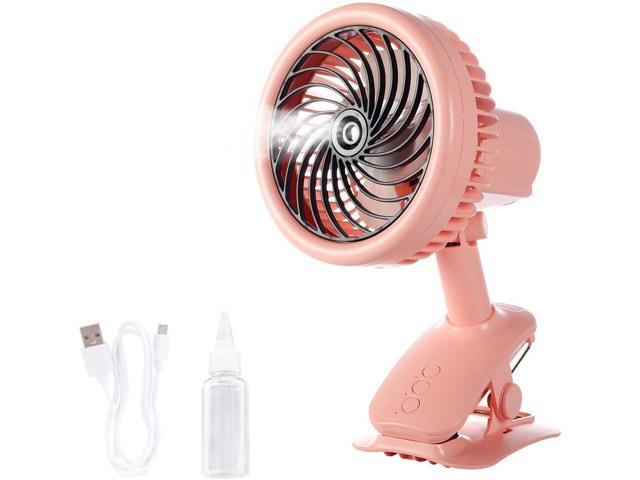 Small Quiet USB Portable Fan with Clip and Fully Adjustable Two Quiet Speeds Tilt for Office Outdoor Travel Indoor
