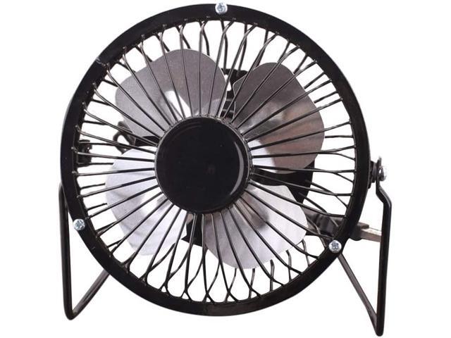 Jiecikou Desktop USB Fan Low Noise Personal Table Mini Metal Fan 4 Inch Portable Table Fan Black