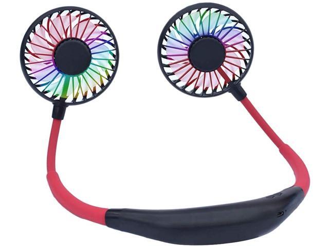 Hand Free Fan KenSera 2019 New 2000mah Rechargeable Personal USB Neck Fan 360 Degrees Free Rotation & 3 Speed Adjustable Headphone Design