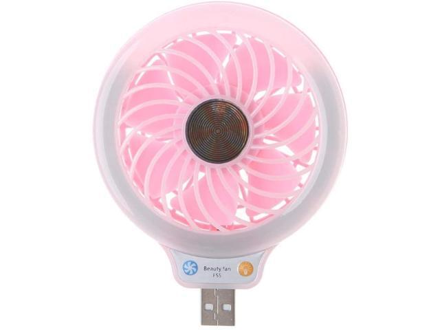USB Personal Fan New USB Gadgets 5V Portable Mini 4 LED Light Desk USB Fan Quiet Operation for PC Laptop Notebook Small Fans -Pink-