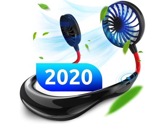 [Newest 2020] Portable Neck Fan Wearable Neckband Fans USB Rechargeable 2000mAh Battery Sports Neck Fan Necklace Personal Mini Fan Working for