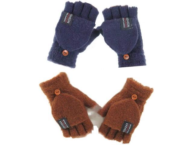 Women's & Men's USB Heated Gloves Knitting Hands Full & Half Heated Fingerless Heating Warmer with Button Washable Design Mitten Winter Hands Warm
