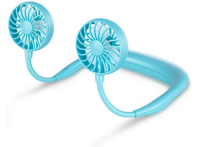 LUWATT Neck Fan Hands-Free Portable Small USB Personal Mini Neckband Fan 2000mAh Rechargeable Battery Operated 12H Working Ours Strong Wind 360°